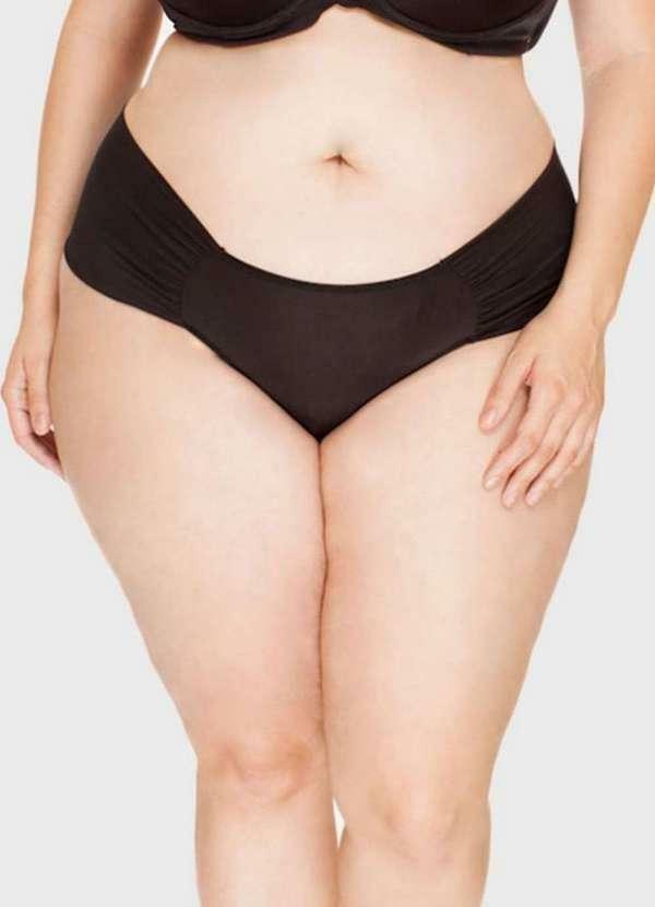 2rios - Calcinha Lateral Drapeada Plus Size Preto 3