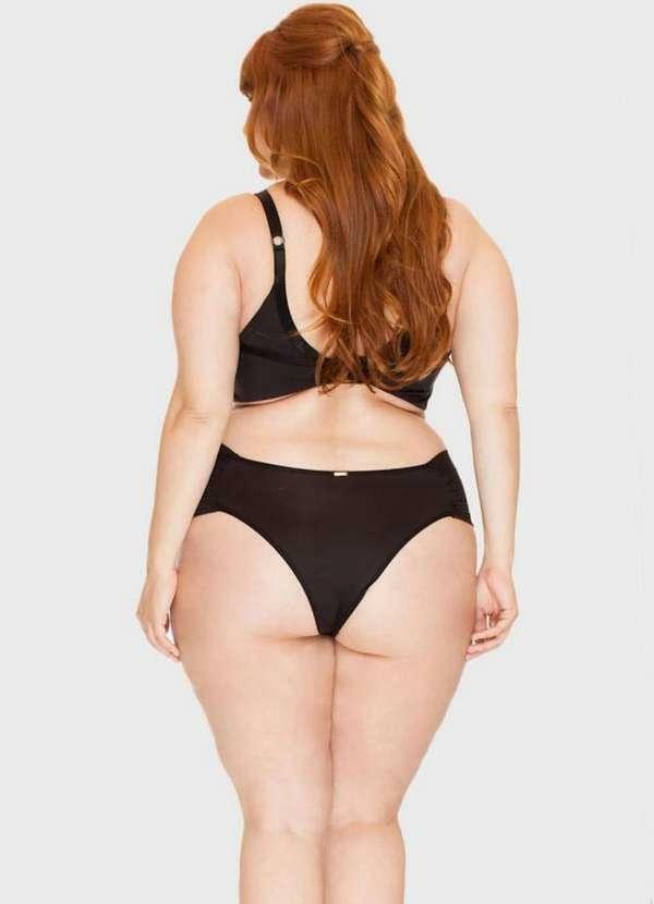2rios - Calcinha Lateral Drapeada Plus Size Preto 5