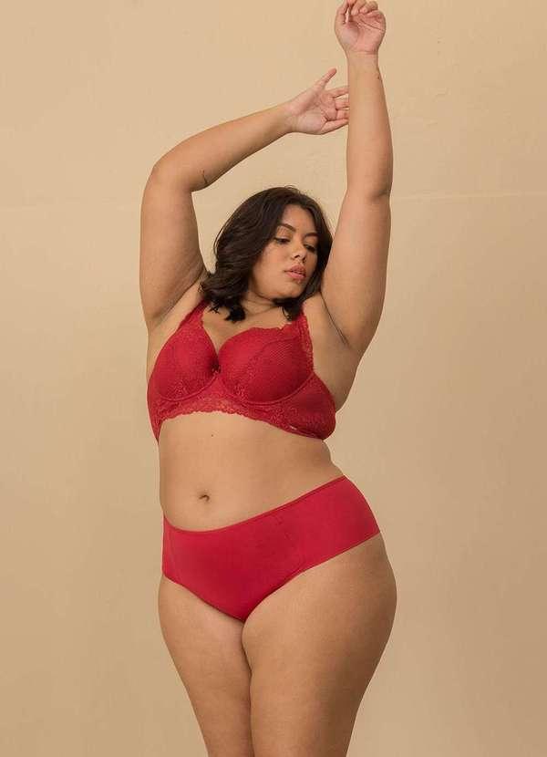 2rios - Calcinha Lateral Dupla Plus Size Vermelho