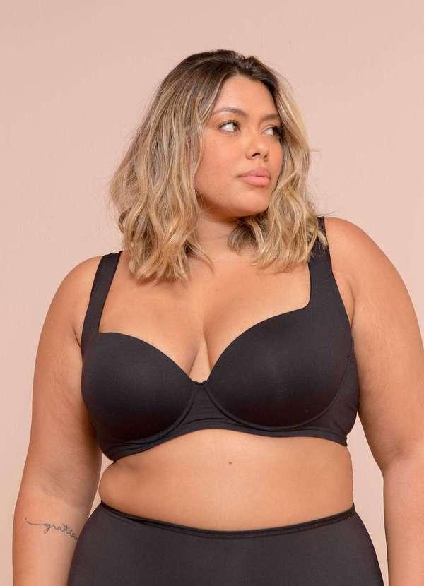 Bold Intimates - Sutiã Alças Soft Busto Largo Plus Size Preto