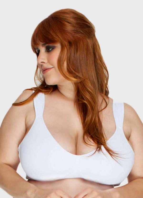 2rios - Sutiã com Alças Acolchoadas sem Bojo e sem Aro Plus Size Branco