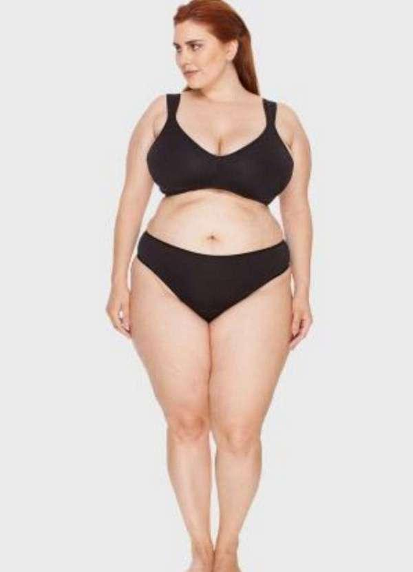 2rios - Sutiã com Alças Acolchoadas sem Bojo e sem Aro Plus Size Preto 3