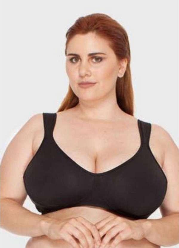 2rios - Sutiã com Alças Acolchoadas sem Bojo e sem Aro Plus Size Preto 5