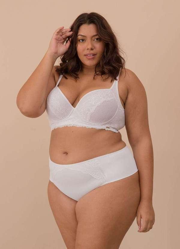 2rios - Sutiã de Renda Reforçado Plus Size Branco