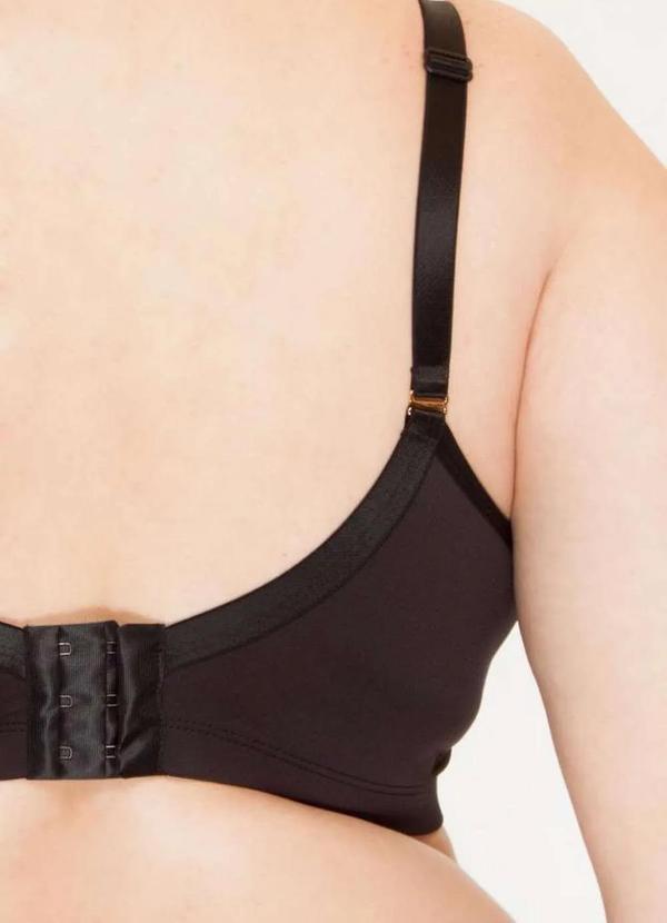 2rios - Sutiã Reforçado com Laterais Largas e Elástico Plus Size Preto