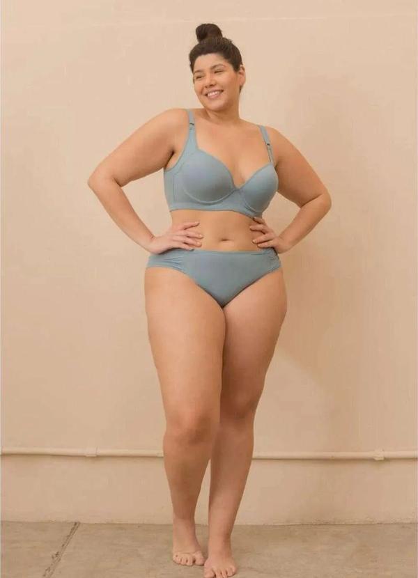 2rios - Sutiã Reforçado com Laterais Super Largas e Elástico no Cós Azul