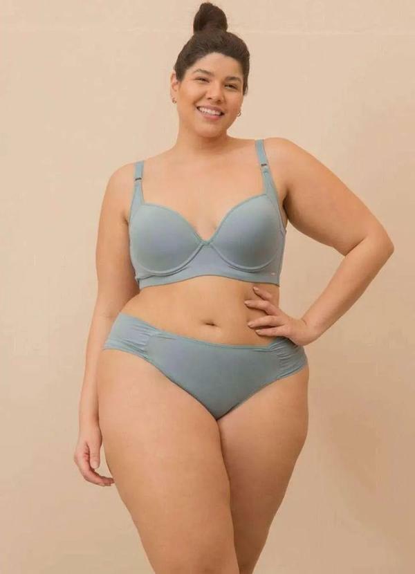 2rios - Sutiã Reforçado com Laterais Super Largas e Elástico no Cós Azul