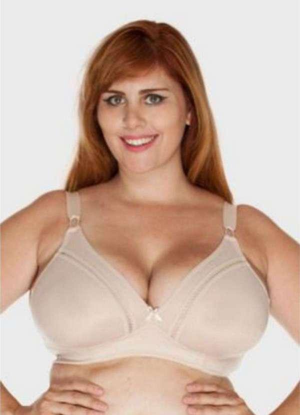 Delrio - Sutiã Satine Moldado Plus Size Bege 2