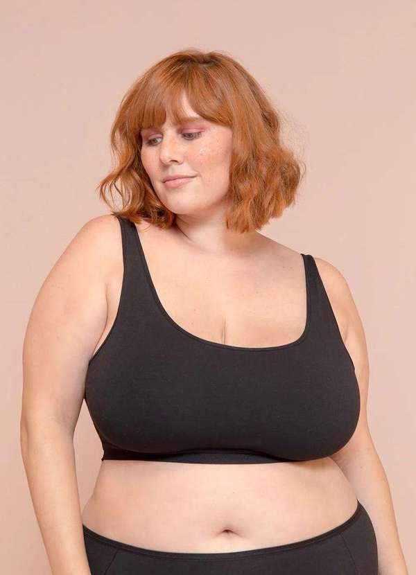 Bold Intimates - Top Cotton Plus Size Preto