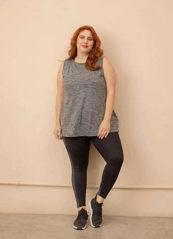Bold Fit - Regata Poliamida Plus Size Cinza