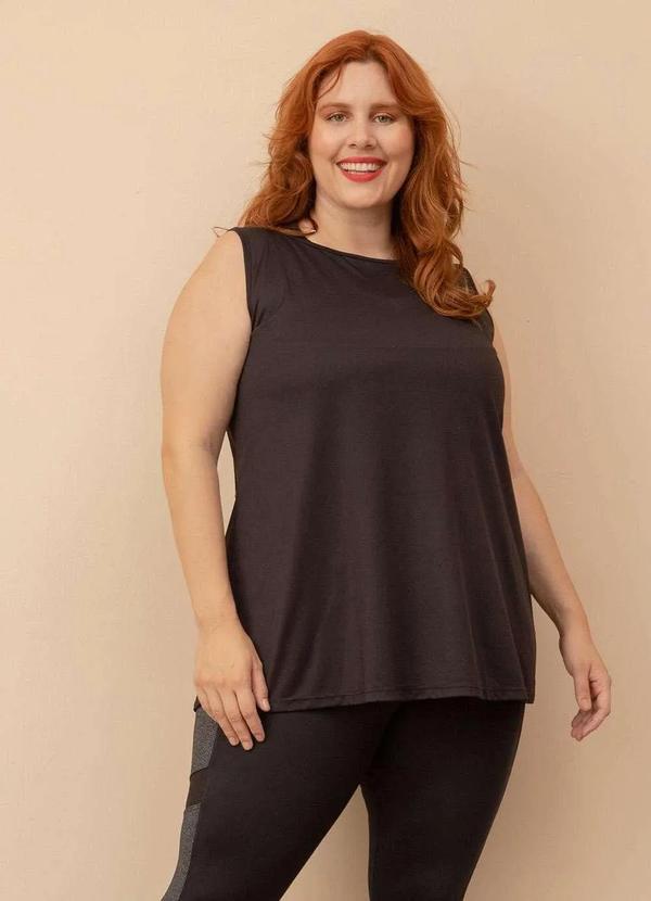 Bold Fit - Regata Poliamida Plus Size Preto
