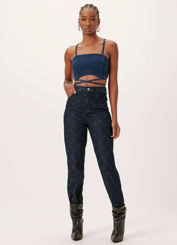 Dimy - Calca Zoe Jeans com Estampa Laser Jeans Feminino Dimy Azul