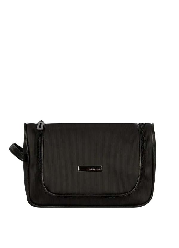 Stradda - Necessaire de Viagem com Potes Canelada Bicolor Stradda Preto