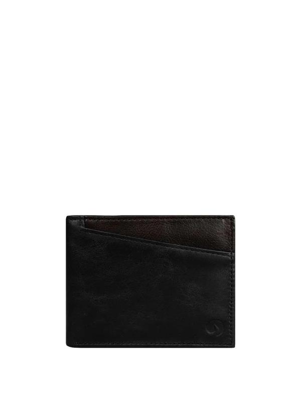 Stradda - Carteira Couro Masculina Bicolor Stradda Preto