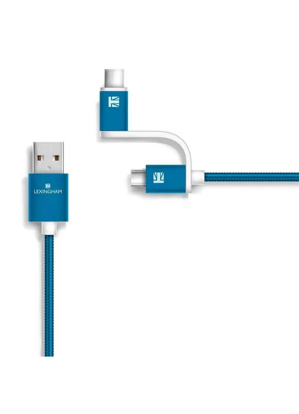 Lexingham - Cabo Micro Usb Recarga e Sincronia 2 em 1 Lexingham Azul-Médio