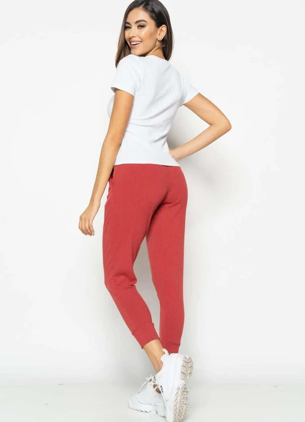 Salvatore Fashion - Blusa Básica Manga Curta Malha Canelada Fashion Branco 5