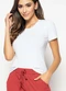 Salvatore Fashion - Blusa Básica Manga Curta Malha Canelada  Fashion Branco - variação: Branco