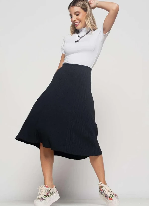 Salvatore Fashion - Blusa Gola Alta Manga Curta Malha  Fashion Branco 2