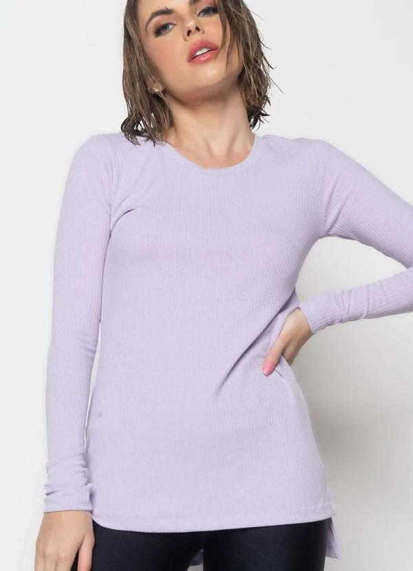 Salvatore Fashion - Blusa Manga Longa Tapa Bumbum Canelada Fashion Roxo
