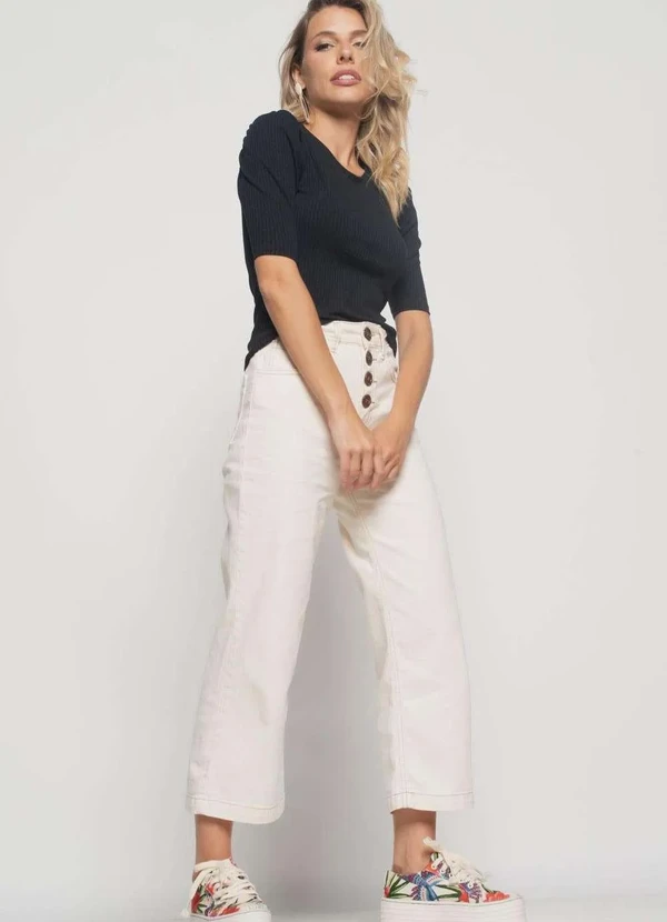 Salvatore Fashion - Blusa Princesa Decote Redondo Canelada  Fashion Preto 4