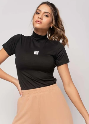 Salvatore Fashion - Blusa Sport Gola Alta Manga Curta Malha - SALVATORE FASHION