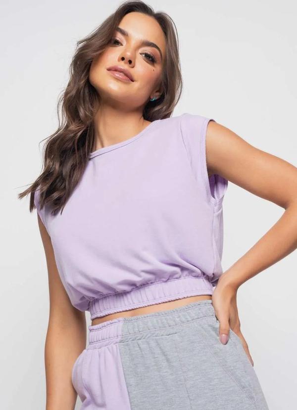 Salvatore Fashion - Cropped Barra Elástico Malha Comfort Fashion Roxo