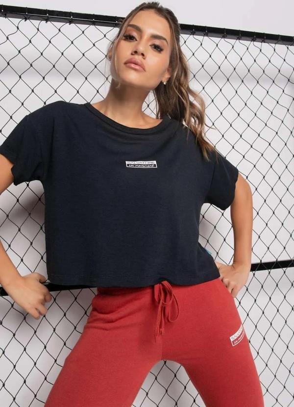 Salvatore Fashion - Cropped Sport Amplo Malha Comfort  Fashion Preto