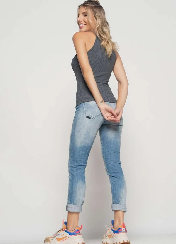 Salvatore Fashion - Regata Cavada Alcinha Canelada Fashion Cinza 5