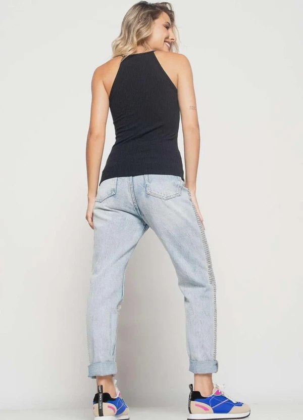 Salvatore Fashion - Regata Cavada Alcinha Canelada  Fashion Preto 5