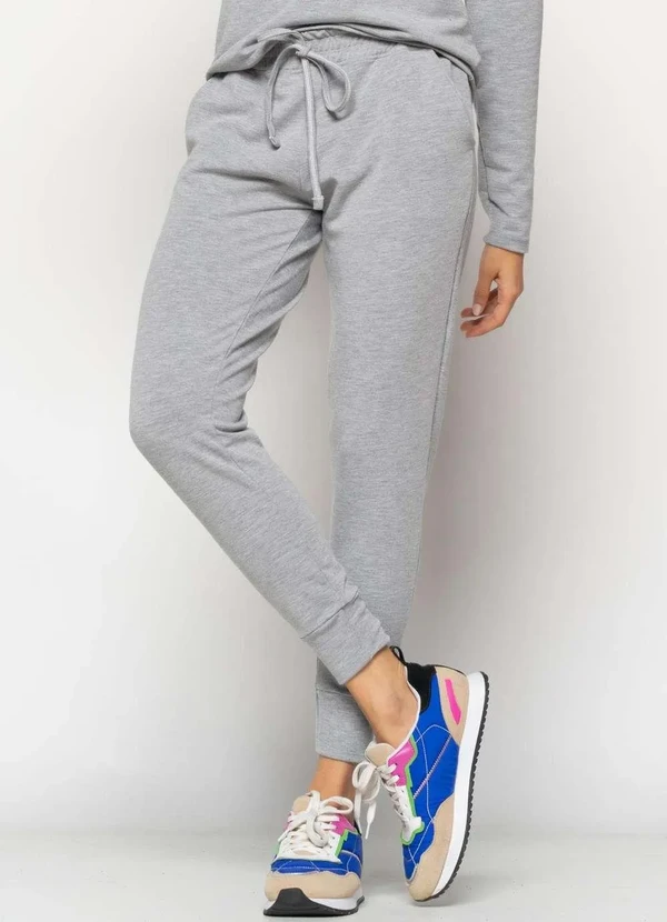 Salvatore Fashion - Calça Comfy Jogger  Moletinho  Fashion Cinza 5