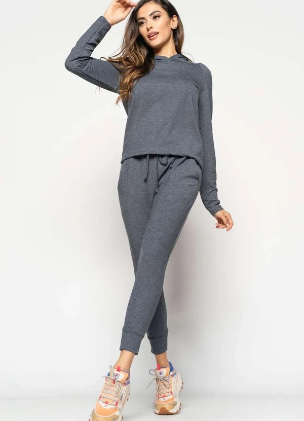 Salvatore Fashion - Calça Comfy Jogger Moletinho Fashion Cinza 2