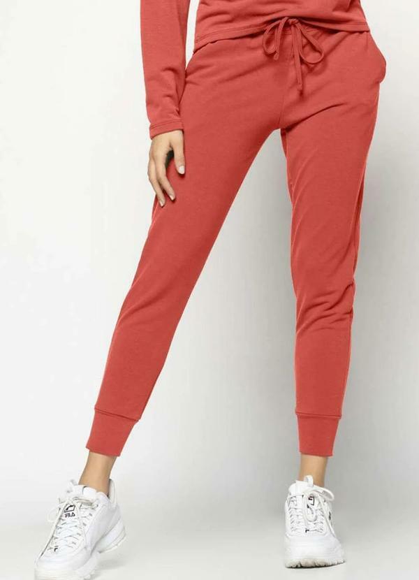 Salvatore Fashion - Calça Comfy Jogger Moletinho Fashion Laranja