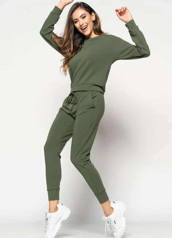 Salvatore Fashion - Calça Comfy Jogger  Moletinho  Fashion Verde 3