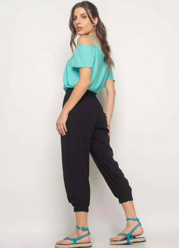 Salvatore Fashion - Calça Jogger Viscolinho Fashion Preto 2