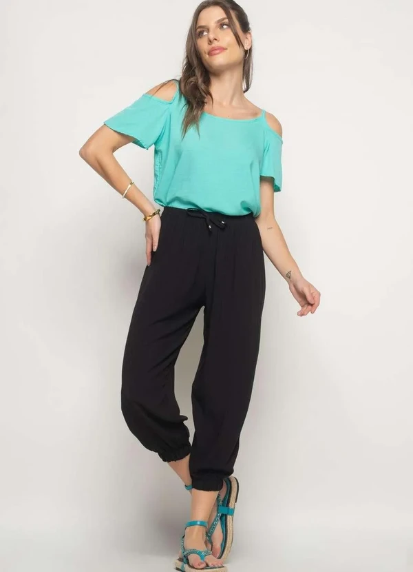 Salvatore Fashion - Calça Jogger Viscolinho Fashion Preto 3