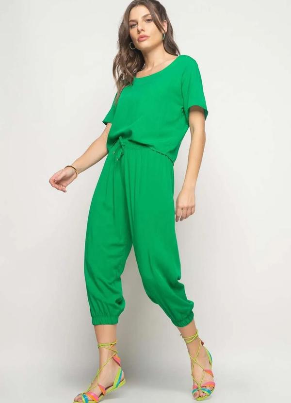 Salvatore Fashion - Calça Jogger Viscolinho Fashion Verde