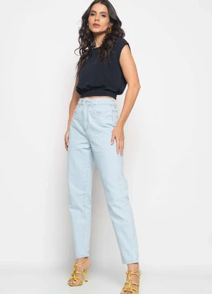 Salvatore Fashion - Calça Mom Jeans Claro  Fashion - SALVATORE FASHION