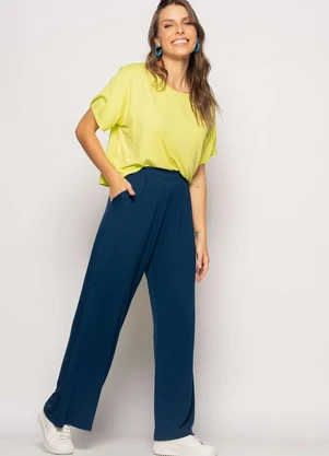 Salvatore Fashion - Calça Wide Leg com Bolso Malha  Fashion - SALVATORE FASHION