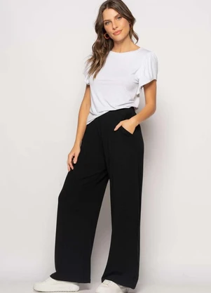 Salvatore Fashion - Calça Wide Leg com Bolso Malha Fashion - SALVATORE FASHION
