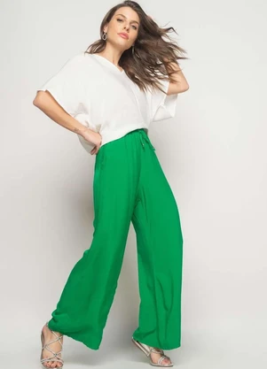 Salvatore Fashion - Calça Wide Leg Viscolinho com Bolso  Fashion - SALVATORE FASHION