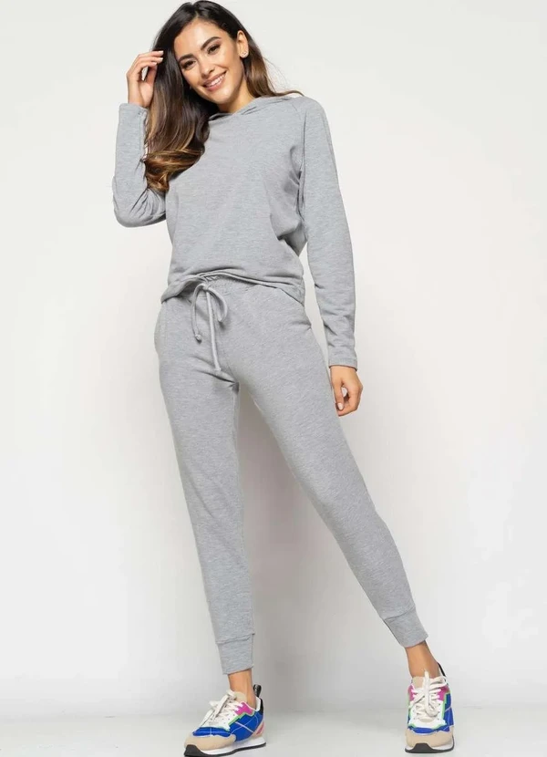 Salvatore Fashion - Casaco Comfy com Capuz Moletinho  Fashion Cinza 4