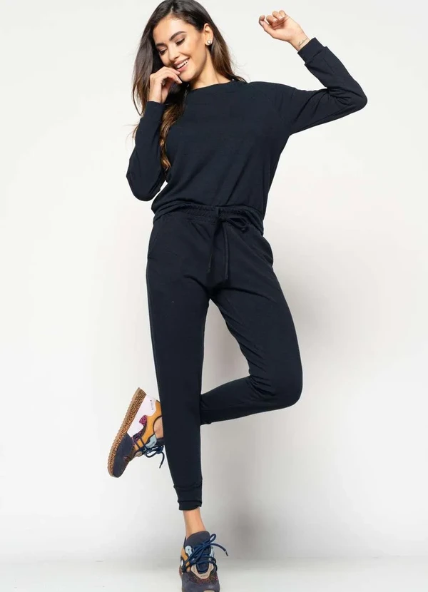 Salvatore Fashion - Casaco Comfy com Gola Canoa Moletinho Fashion Preto 2