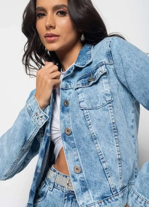 Jaqueta Jeans Feminina Camisa Jeans Amarrada Jaqueta Jeans