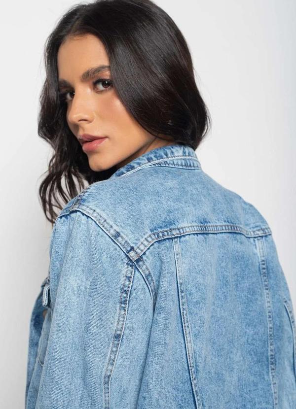 Salvatore Fashion - Jaqueta Jeans Marmorizado  Fashion Azul 4