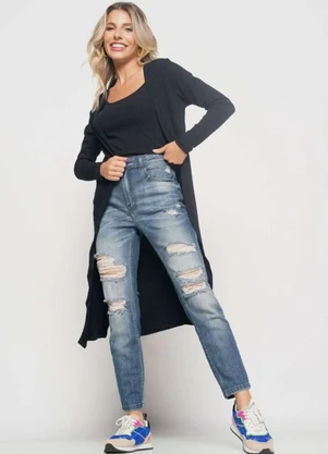 Salvatore Fashion - Kimono Alongado Manga Longa Canelado Fashion - SALVATORE FASHION