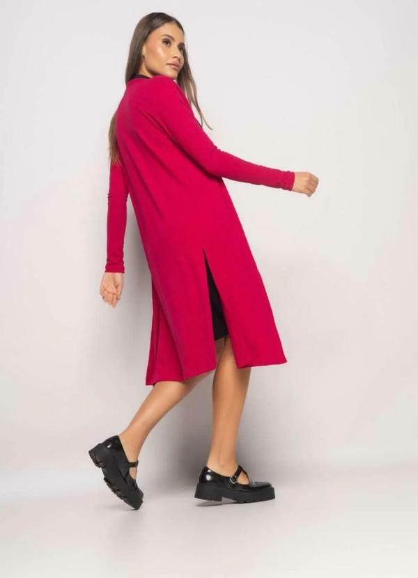 Salvatore Fashion - Kimono Alongado Manga Longa Canelado  Fashion Rosa 4