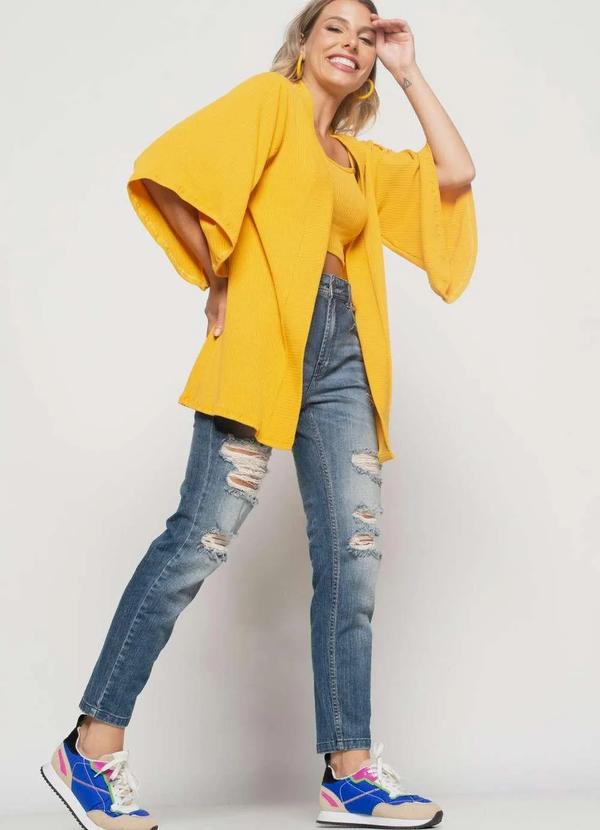 Salvatore Fashion - Kimono Canelado  Fashion Amarelo 3