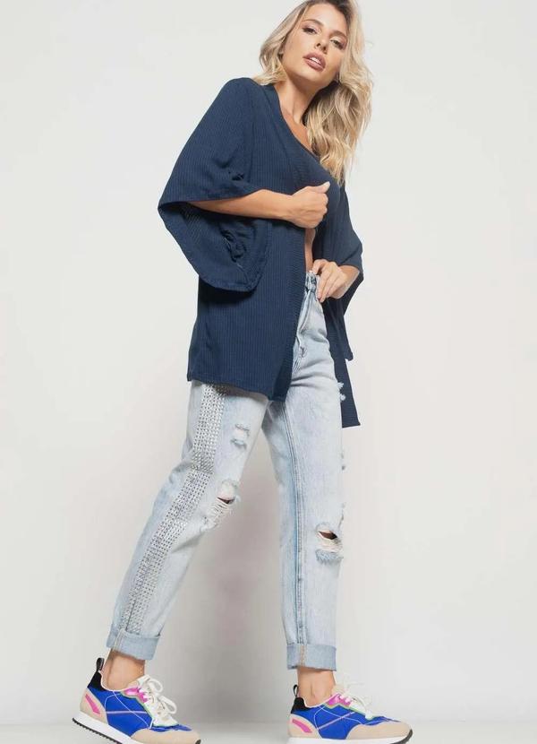 Salvatore Fashion - Kimono Canelado  Fashion Azul 4