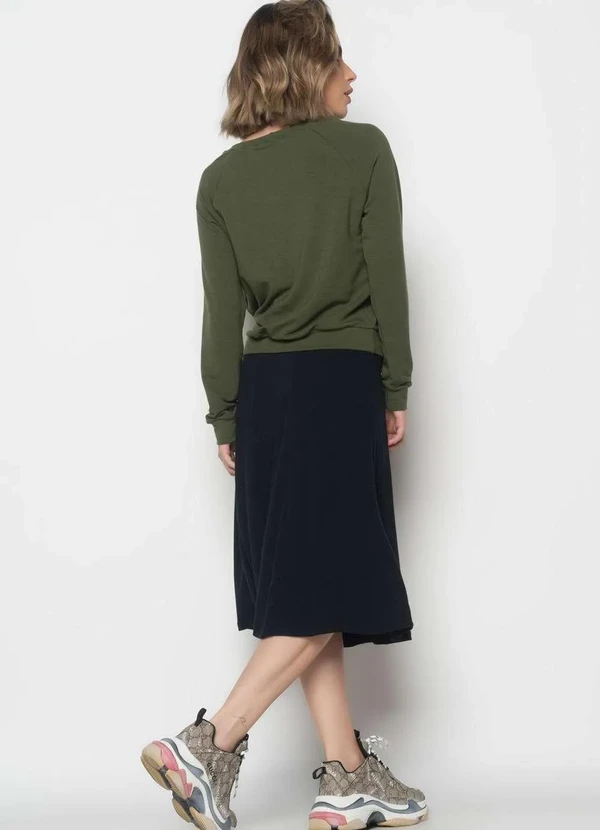 Salvatore Fashion - Saia Midi Godê Canelada Fashion Preto 3