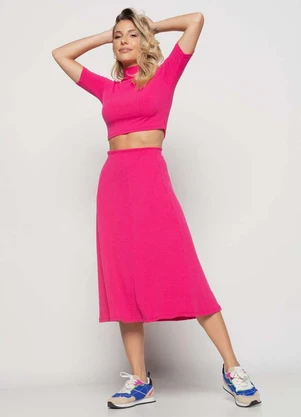 Salvatore Fashion - Saia Midi Godê Canelada  Fashion - SALVATORE FASHION